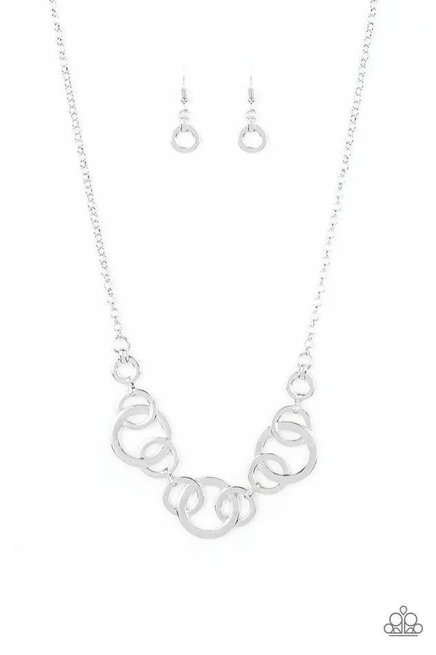 Paparazzi Jewelry Necklaces Paparazzi Necklace Going In Circles Silver Paparazzi Jewelry Necklaces Paparazzi Necklace Going In Circles Silver