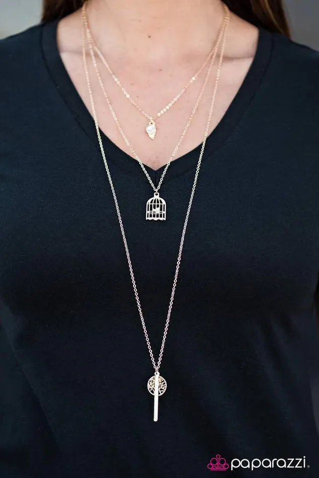 Paparazzi Jewelry Necklaces Paparazzi Necklace I Know Why The Caged Bird Sings Gold