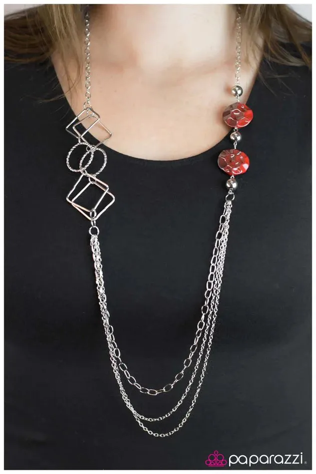Paparazzi Jewelry Necklaces Paparazzi Necklace In Anticipation Red