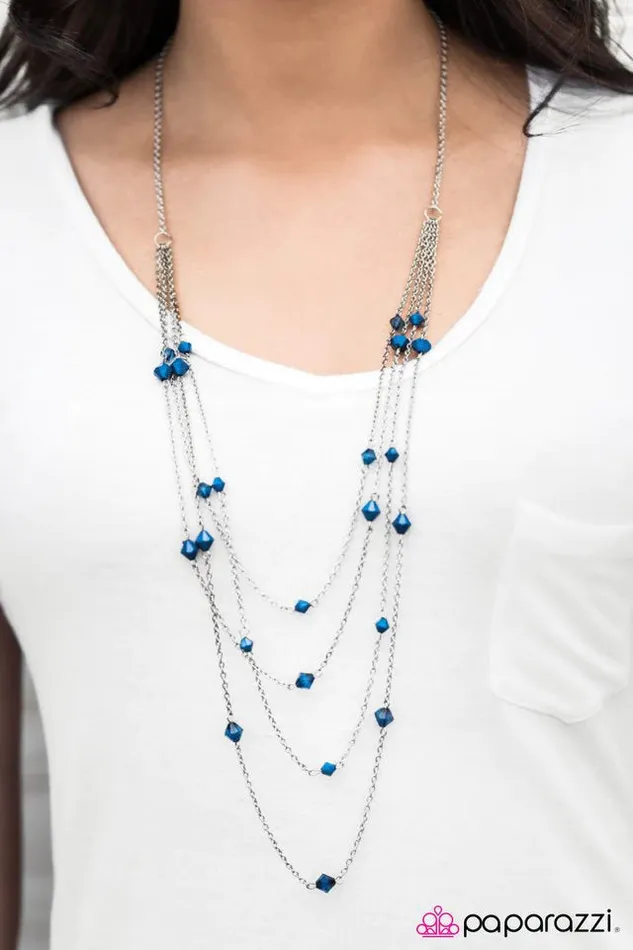Paparazzi Jewelry Necklaces Paparazzi Necklace Just Enough Blue