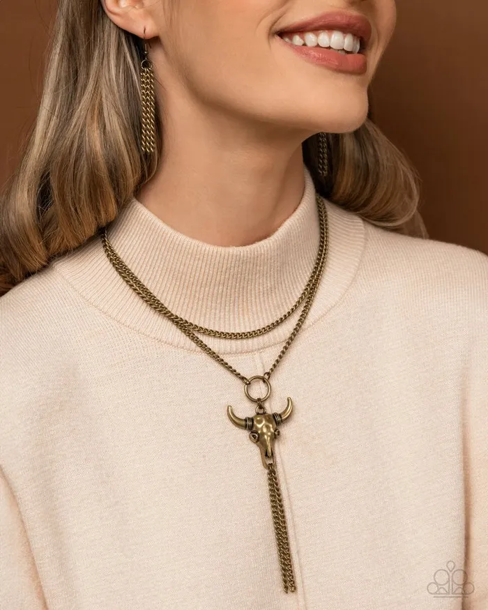 Paparazzi Jewelry Necklaces Paparazzi Necklace Layered Longhorn Brass Paparazzi Jewelry Necklaces Paparazzi Necklace Layered Longhorn Brass