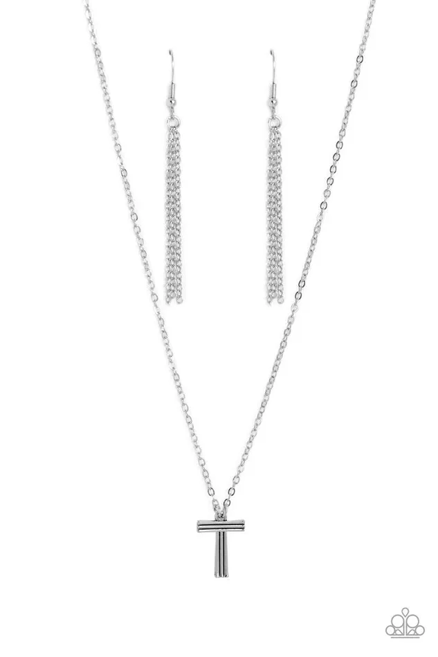 Paparazzi Jewelry Necklaces Paparazzi Necklace Leave Your Initials Silver T Paparazzi Jewelry Necklaces Paparazzi Necklace Leave Your Initials Silver T