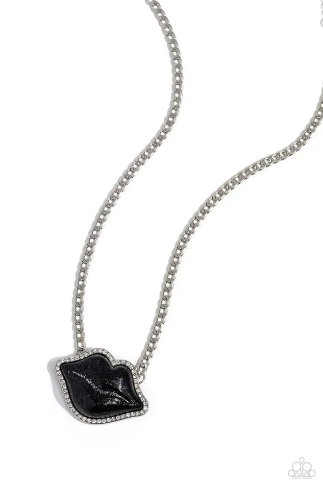 Paparazzi Jewelry Necklaces Paparazzi Necklace Lip Locked Black Paparazzi Jewelry Necklaces Paparazzi Necklace Lip Locked Black
