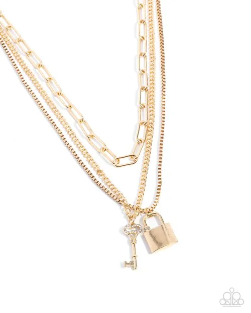 Paparazzi Jewelry Necklaces Paparazzi Necklace LOCKS of Luck Paparazzi Jewelry Necklaces Paparazzi Necklace LOCKS of Luck