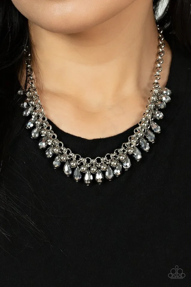 Paparazzi Jewelry Necklaces Paparazzi Necklace Metro Monarchy Silver