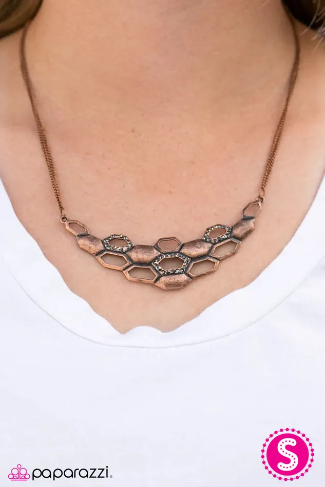 Paparazzi Jewelry Necklaces Paparazzi Necklace Queen Of The Hive Copper