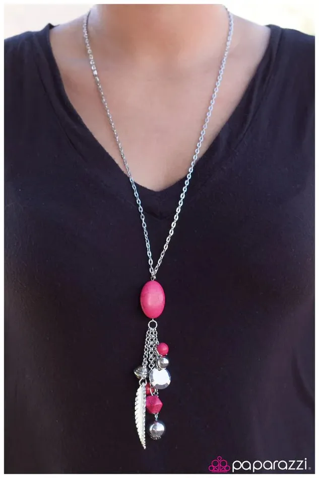 Paparazzi Jewelry Necklaces Paparazzi Necklace Rock of Ages Pink