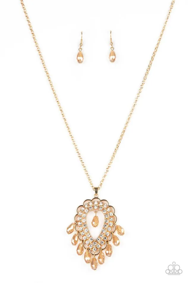 Paparazzi Jewelry Necklaces Paparazzi Necklace Teasable Teardrops Gold Paparazzi Jewelry Necklaces Paparazzi Necklace Teasable Teardrops Gold