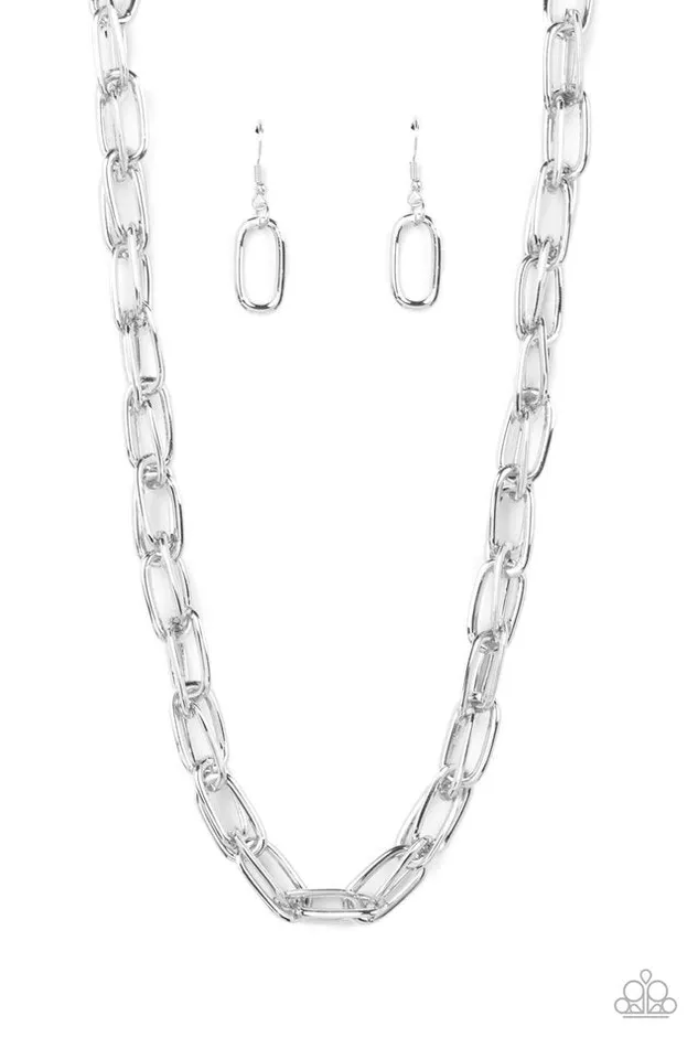Paparazzi Jewelry Necklaces Paparazzi Necklace Tough Call Silver Paparazzi Jewelry Necklaces Paparazzi Necklace Tough Call Silver