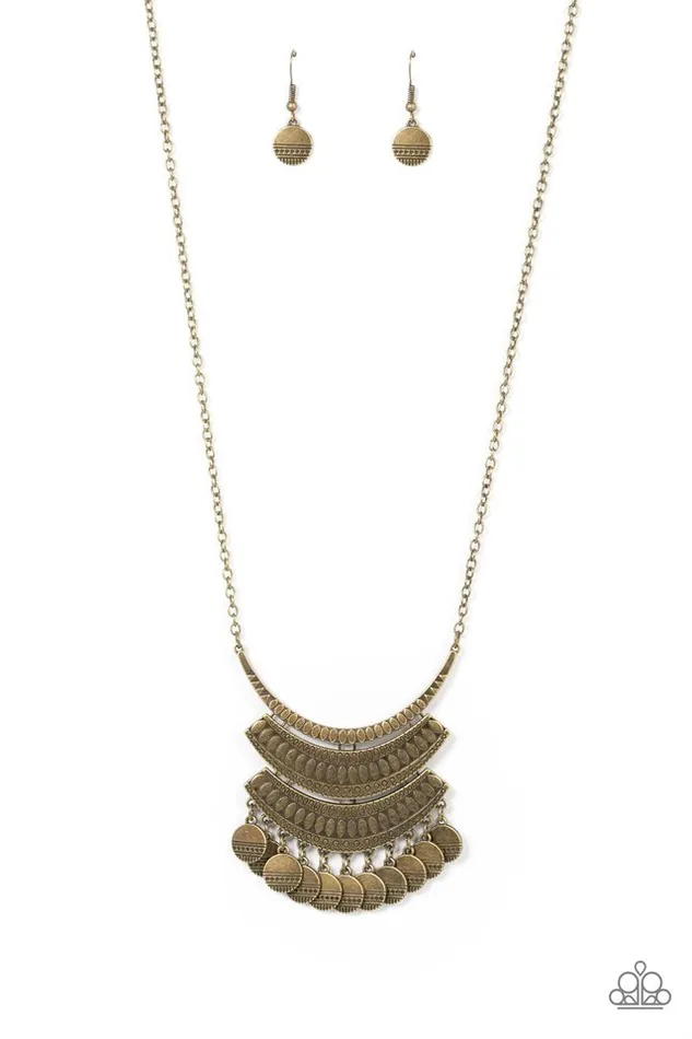Paparazzi Jewelry Necklaces Paparazzi Necklace Under the EMPRESSion Brass Paparazzi Jewelry Necklaces Paparazzi Necklace Under the EMPRESSion Brass