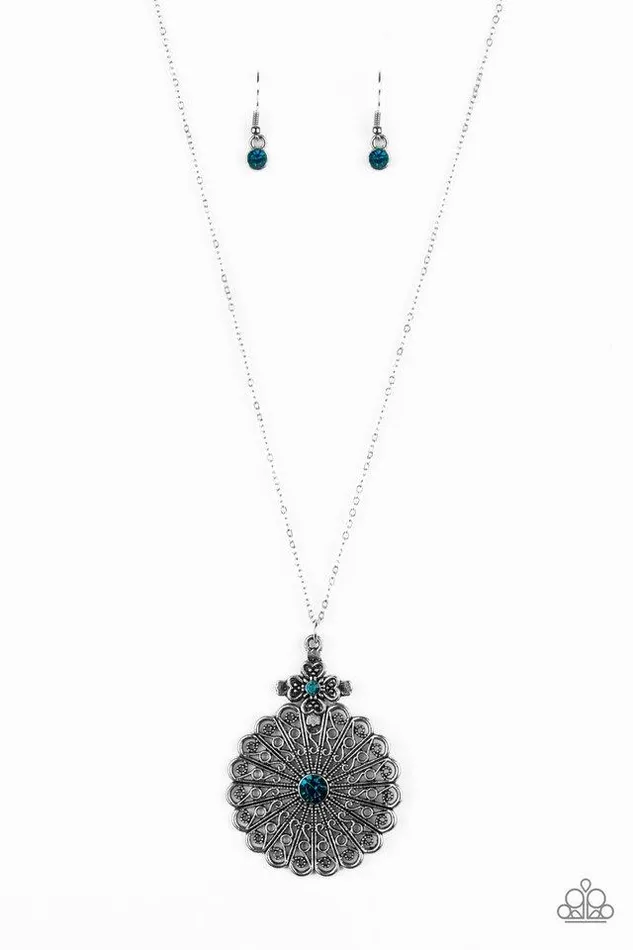 Paparazzi Jewelry Necklaces Paparazzi Necklace Walk On The WILDFLOWER Side Blue
