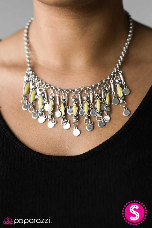 Paparazzi Jewelry Necklaces Paparazzi Necklace Wonderfully Wild Yellow