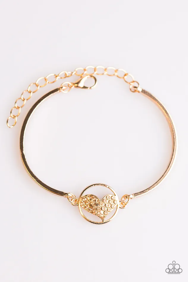 Paparazzi Jewelry Paparazzi Bracelet HEART Knock Life Gold Bracelets
