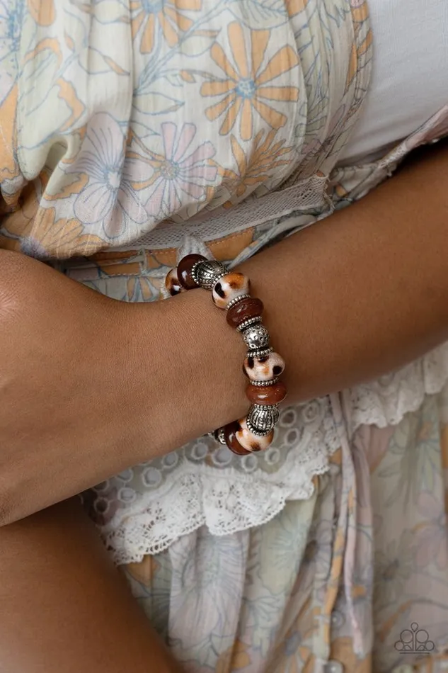 Paparazzi Jewelry Paparazzi Bracelet Warped Wayfarer Brown Bracelets