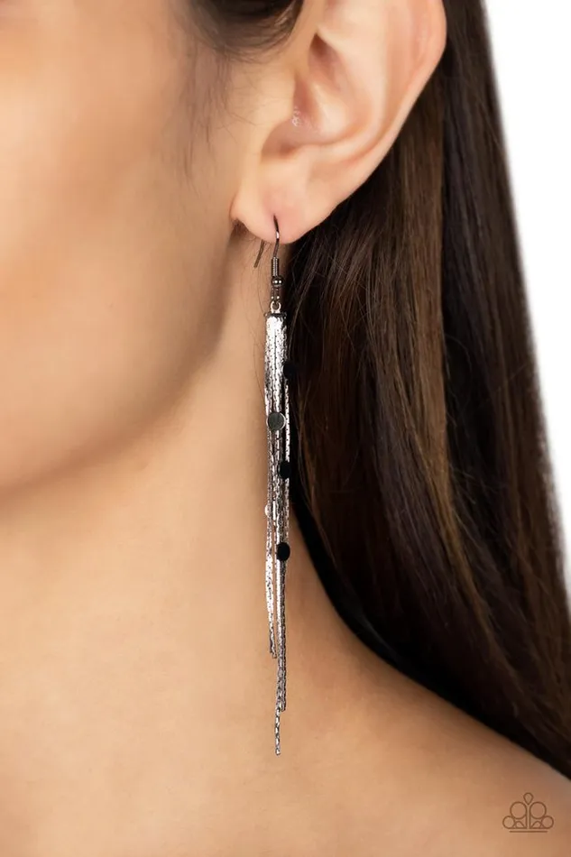 Paparazzi Jewelry Paparazzi Earring Cosmic Cascade Black Earrings
