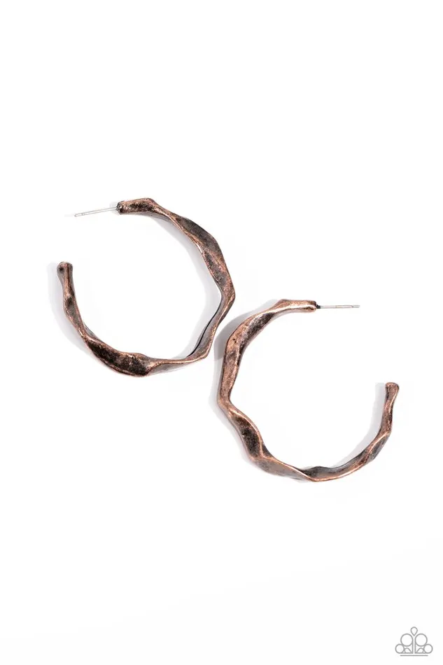 Paparazzi Jewelry Paparazzi Earring Coveted Curves Copper Earrings Paparazzi Jewelry Paparazzi Earring Coveted Curves Copper Earrings