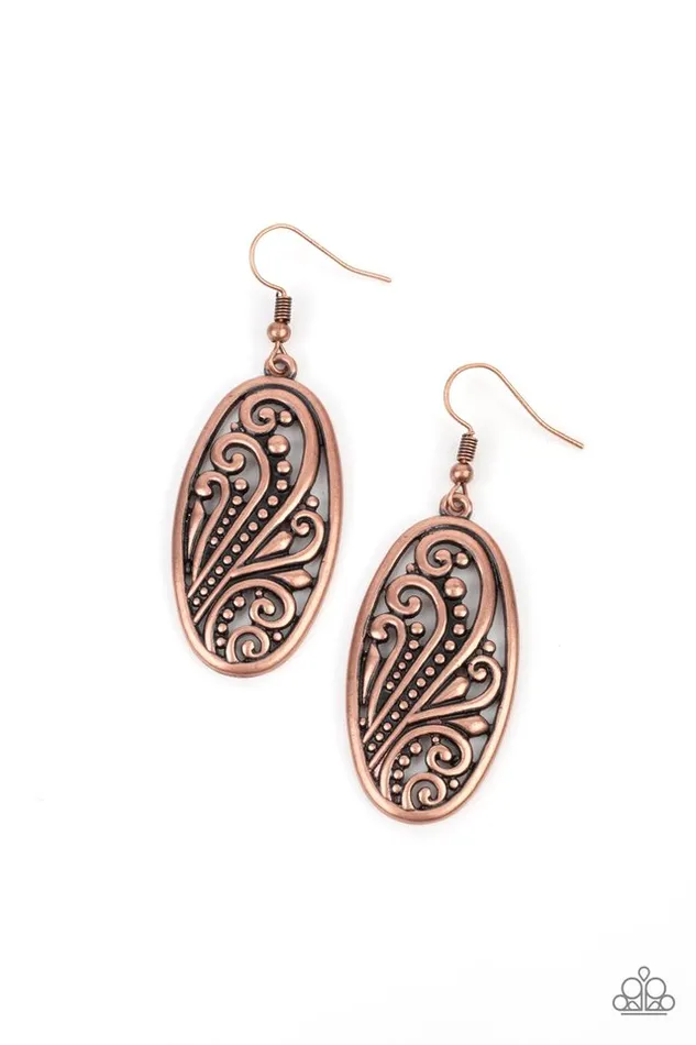 Paparazzi Jewelry Paparazzi Earring High Tide Terrace Copper Earrings Paparazzi Jewelry Paparazzi Earring High Tide Terrace Copper Earrings