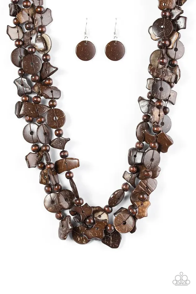 Paparazzi Jewelry Paparazzi Necklace Living The Tropical Life Brown Necklaces