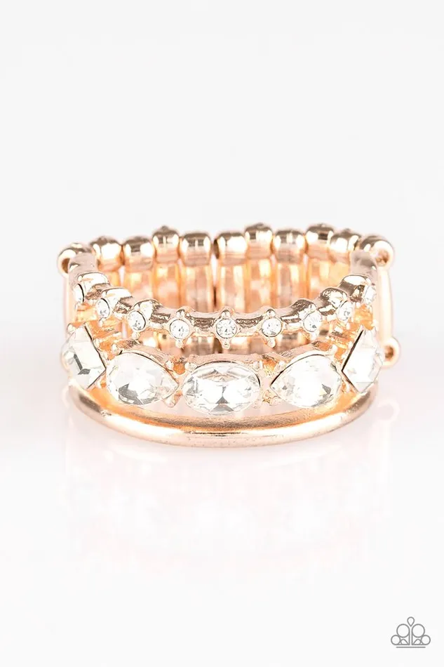 Paparazzi Jewelry Paparazzi Ring Backstage Sparkle Rose Gold Rings Paparazzi Jewelry Paparazzi Ring Backstage Sparkle Rose Gold Rings