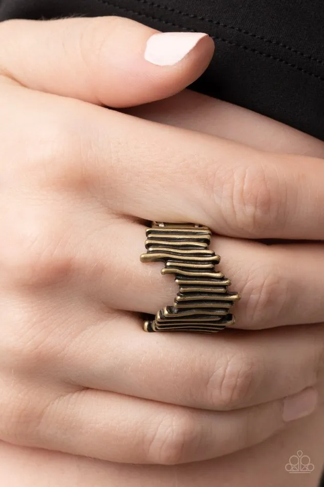 Paparazzi Jewelry Rings Paparazzi Ring Along the Lines Brass