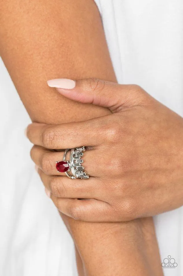 Paparazzi Jewelry Rings Paparazzi Ring Crowned Victor Red
