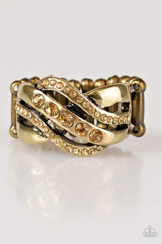 Paparazzi Jewelry Rings Paparazzi Ring Flirting With Sparkle Brass