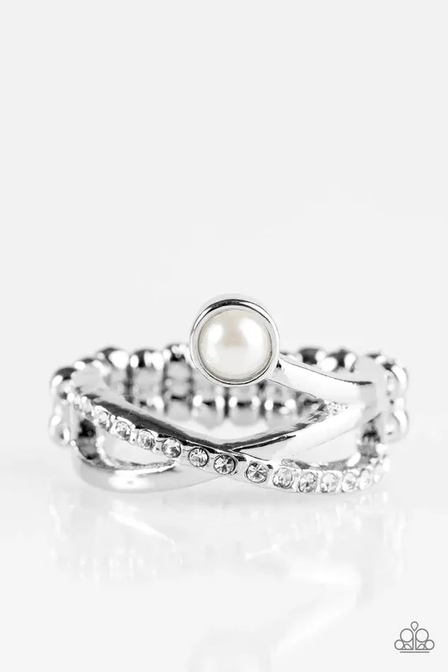 Paparazzi Jewelry Rings Paparazzi Ring Front GLAM White