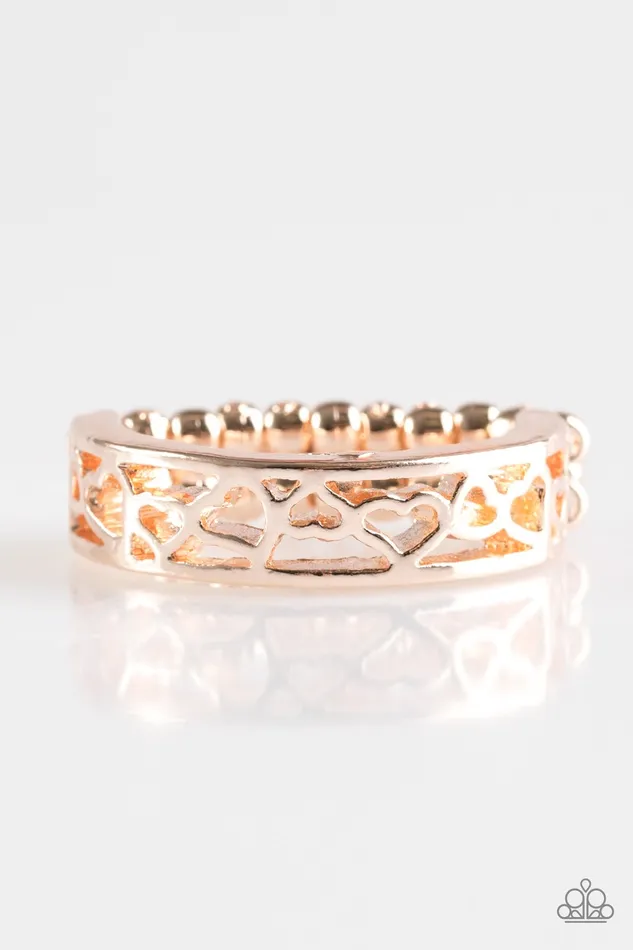 Paparazzi Jewelry Rings Paparazzi Ring HEART Me Out Rose Gold