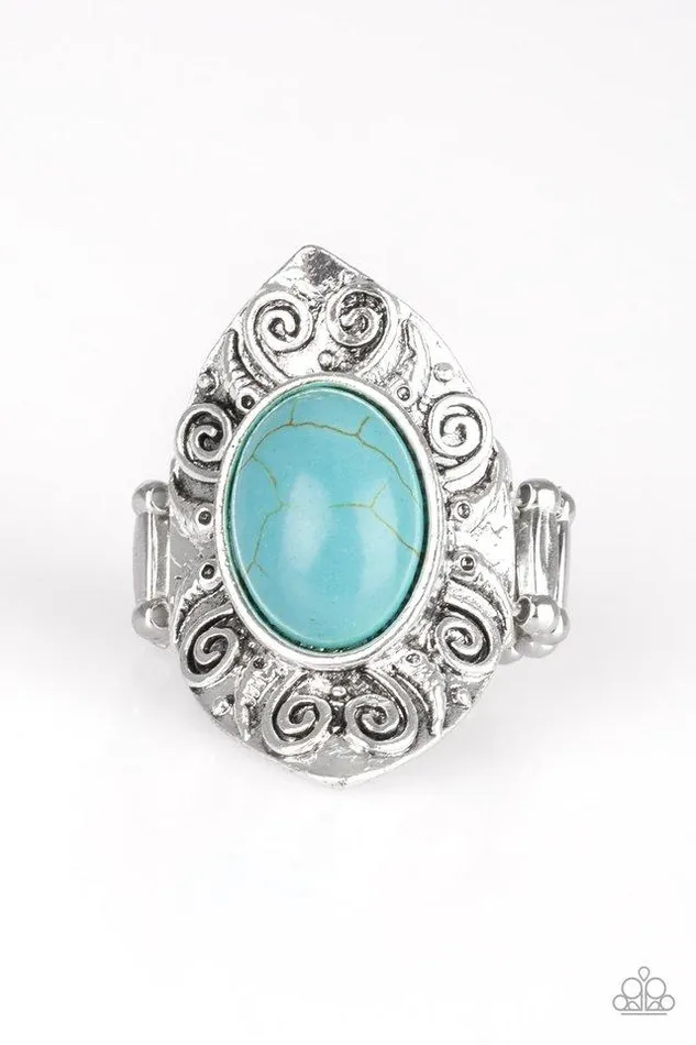 Paparazzi Jewelry Rings Paparazzi Ring Mega Mother Nature Blue