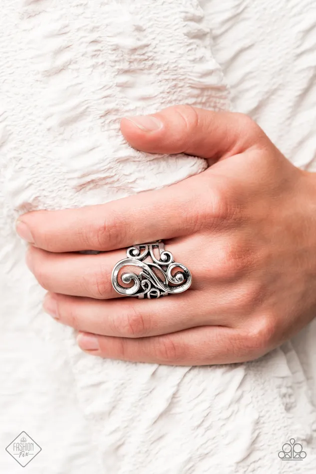 Paparazzi Jewelry Rings Paparazzi Ring Musical Motif Silver Fashion Fix Sept 2020