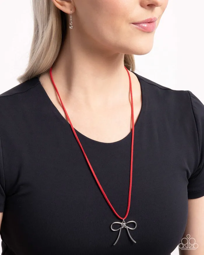 Paparazzi Necklace Bolo Bow Red Paparazzi Jewelry Necklaces