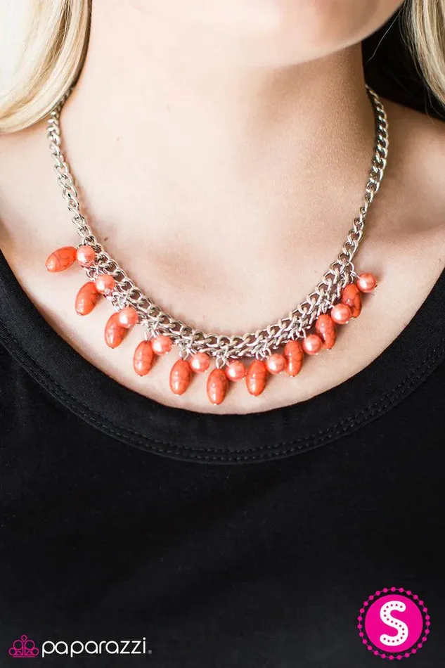 Paparazzi Necklace Cant BEAD Tamed Orange Paparazzi Jewelry Necklaces