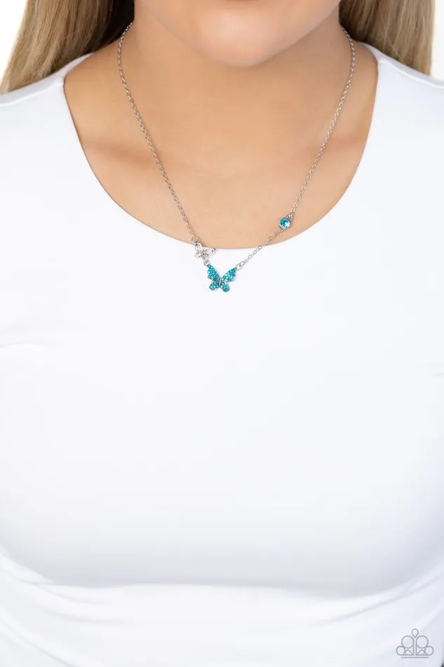 Paparazzi Necklace Cant BUTTERFLY Me Love Blue Paparazzi Jewelry Necklaces