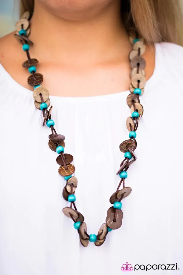 Paparazzi Necklace Carefree Caribbean Blue Paparazzi Jewelry Necklaces