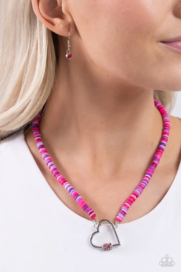 Paparazzi Necklace Clearly Carabiner Red Paparazzi Jewelry Necklaces