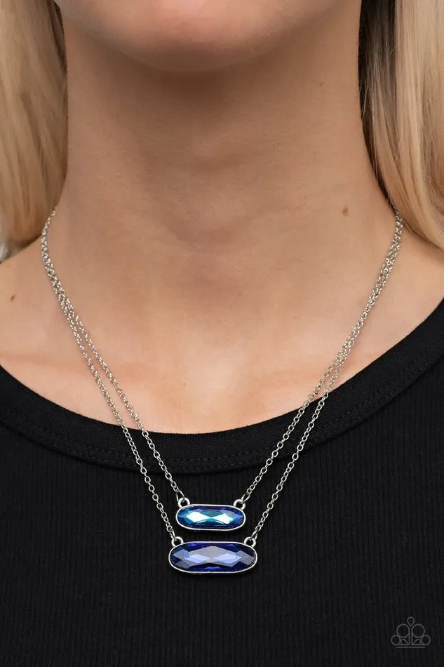 Paparazzi Necklace Double Bubble Burst Blue Paparazzi Jewelry Necklaces