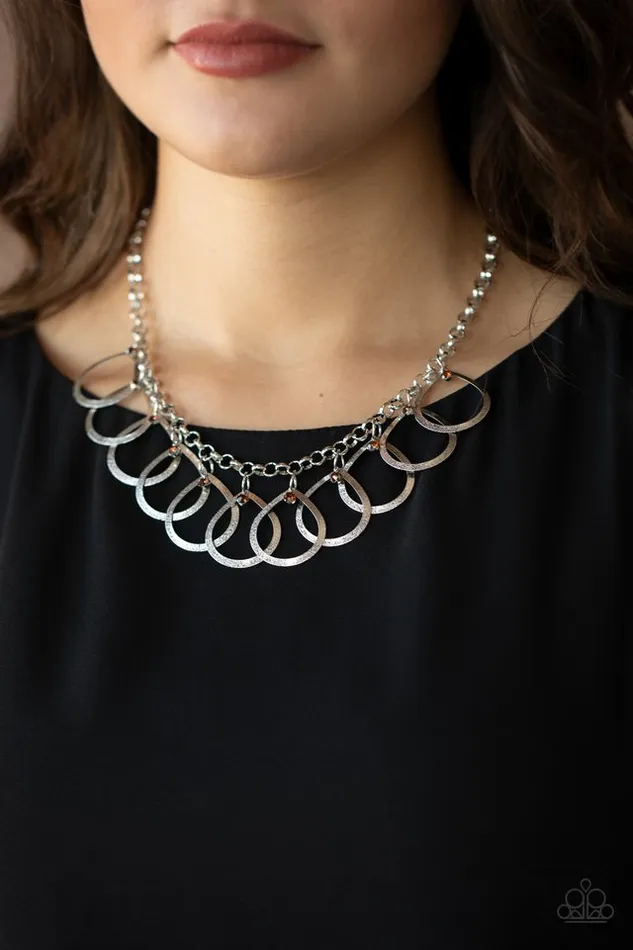 Paparazzi Necklace Drop by Drop Brown Paparazzi Jewelry Necklaces