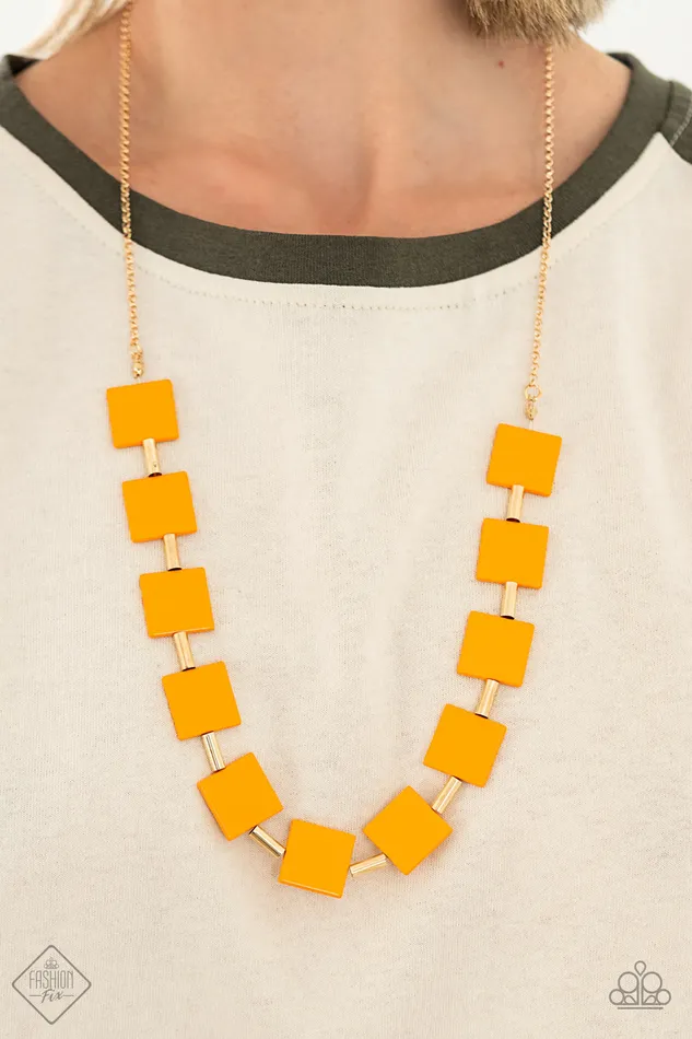 Paparazzi Necklace Fashion Fix April 2021 Hello Material Girl Orange Paparazzi Jewelry Necklaces