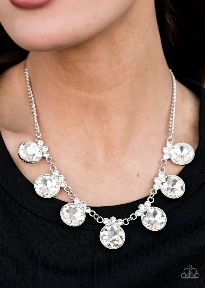 Paparazzi Necklace GLOWGetter Glamour White Paparazzi Jewelry Necklaces