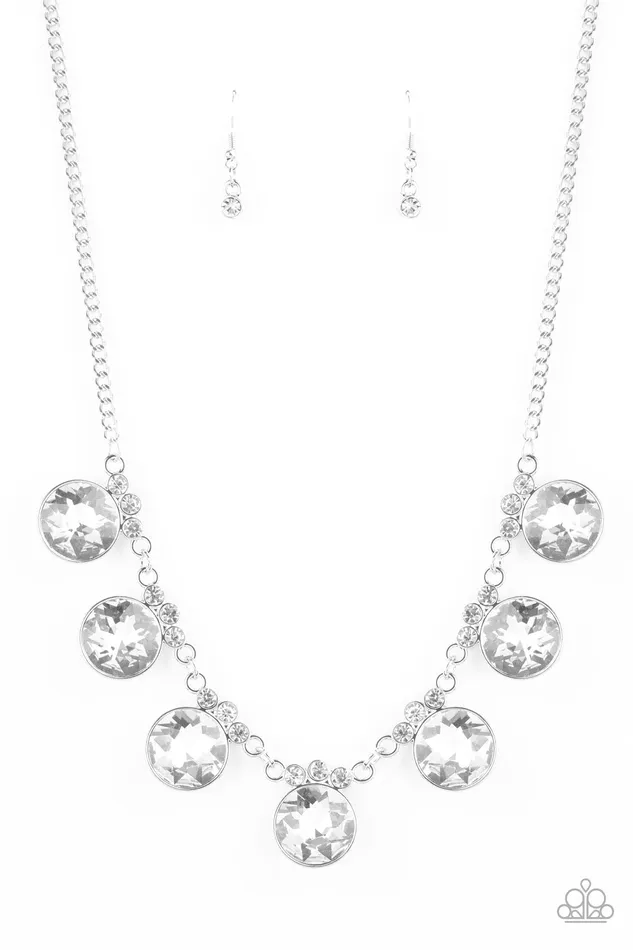 Paparazzi Necklace GLOWGetter Glamour White Paparazzi Jewelry Necklaces