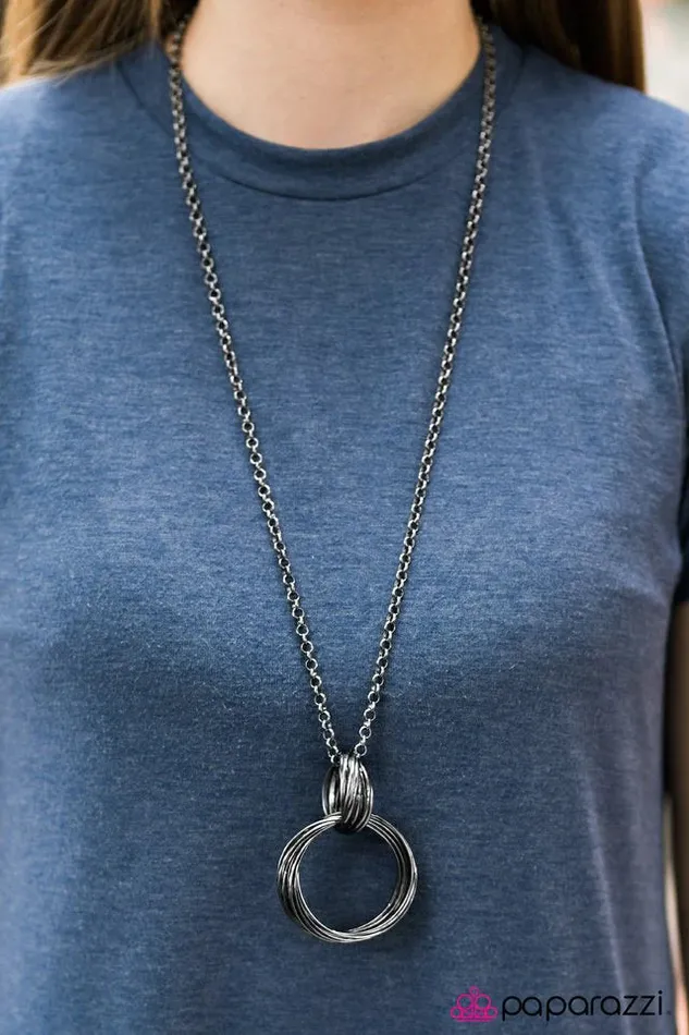 Paparazzi Necklace Hello Halo Black Paparazzi Jewelry Necklaces