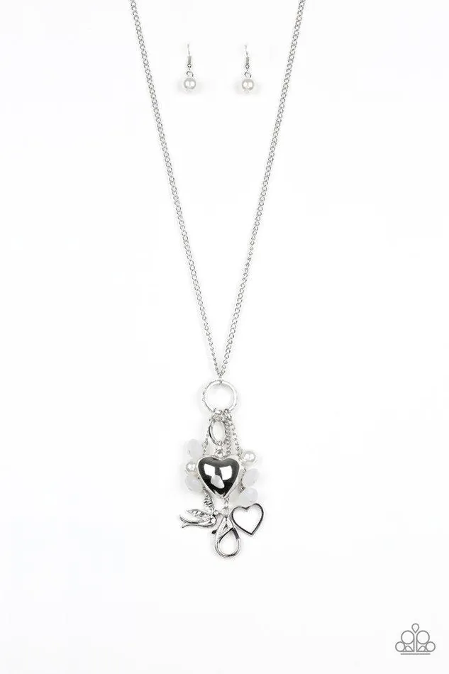 Paparazzi Necklace I Will Fly White Paparazzi Jewelry Necklaces