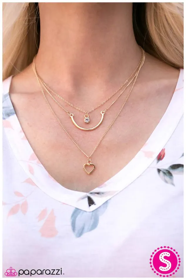 Paparazzi Necklace Lucky in Love Gold Paparazzi Jewelry Necklaces