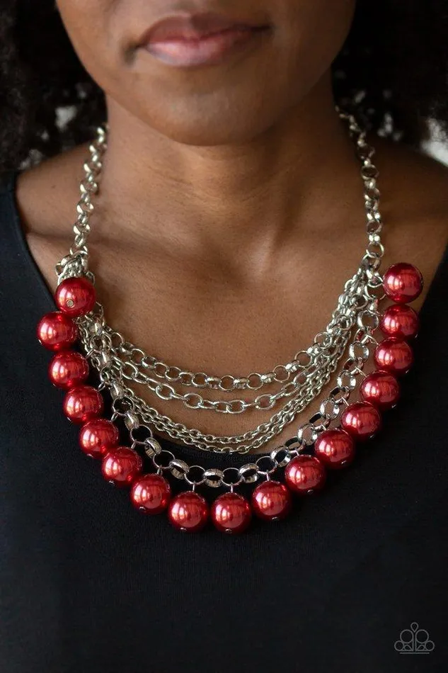 Paparazzi Necklace OneWay WALL STREET Red Paparazzi Jewelry Necklaces