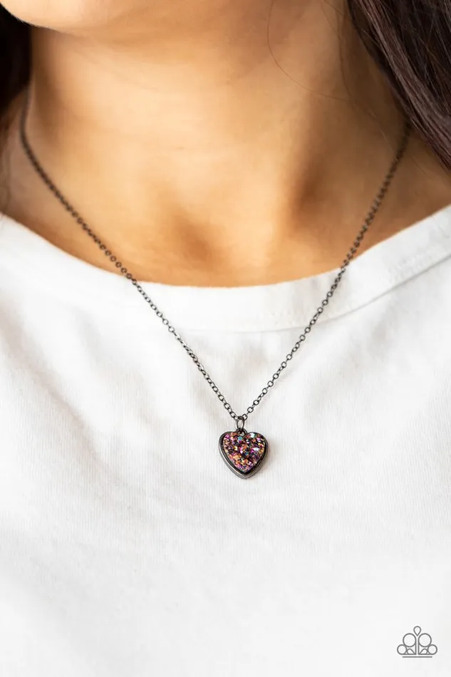 Paparazzi Necklace PitterPatter Goes My Heart Purple Paparazzi Jewelry Necklaces