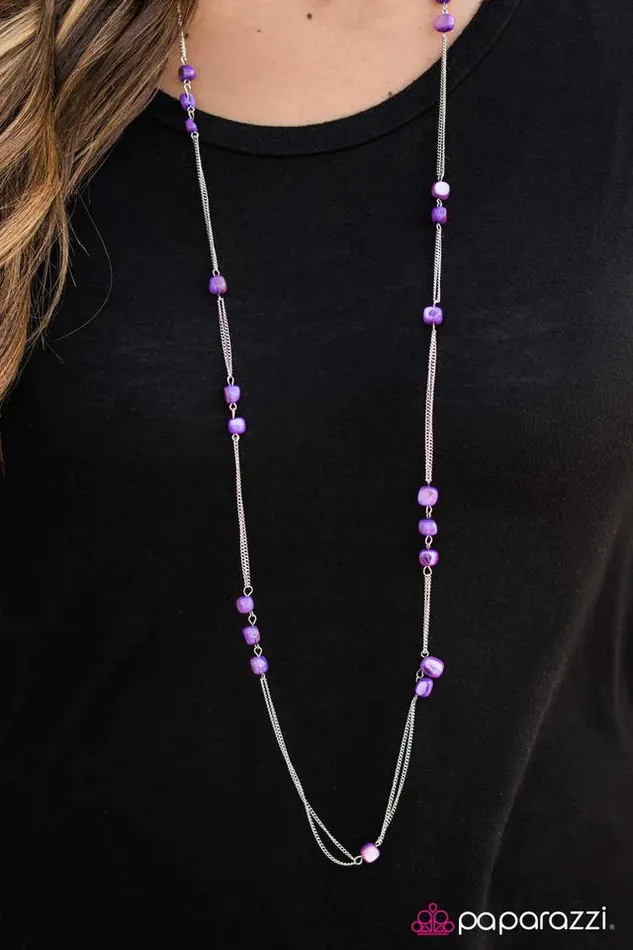 Paparazzi Necklace Rocky Falls Purple Paparazzi Jewelry Necklaces