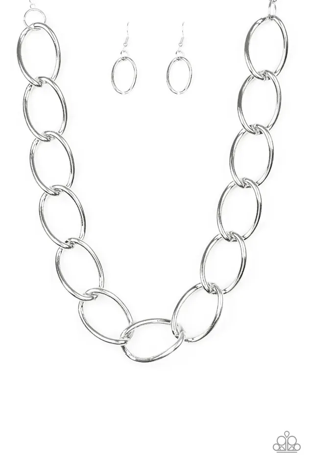Paparazzi Necklace The Challenger Silver Paparazzi Jewelry Necklaces