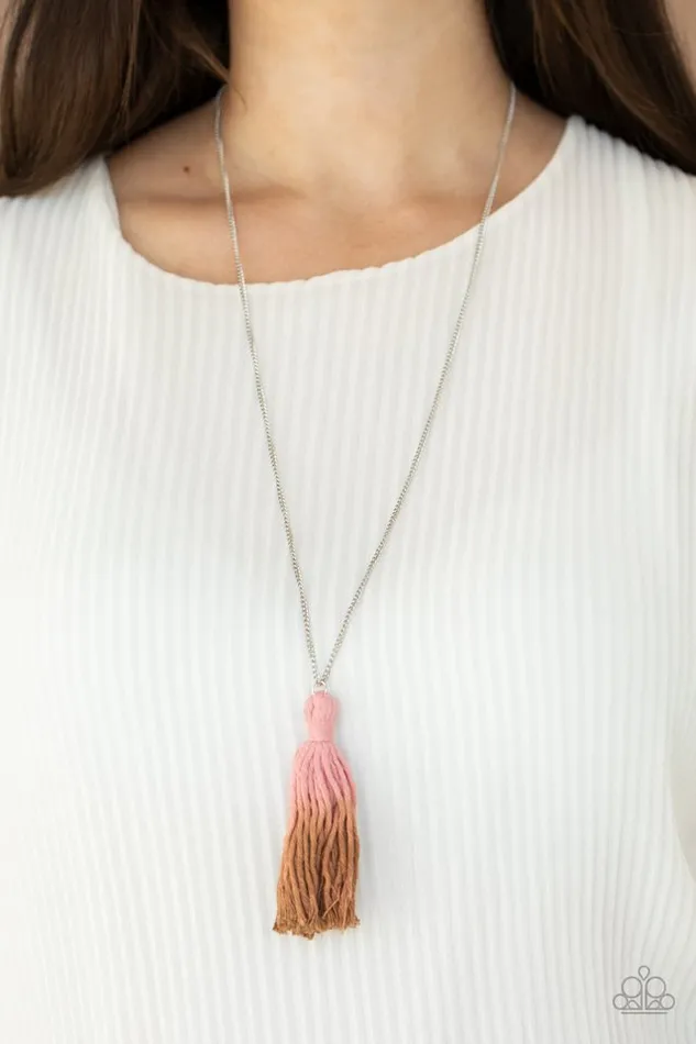 Paparazzi Necklace Totally Tasseled Pink Paparazzi Jewelry Necklaces