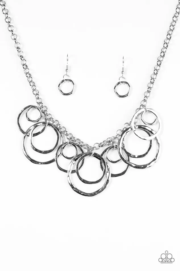 Paparazzi Necklace Tour de FIERCE Silver Paparazzi Jewelry Necklaces