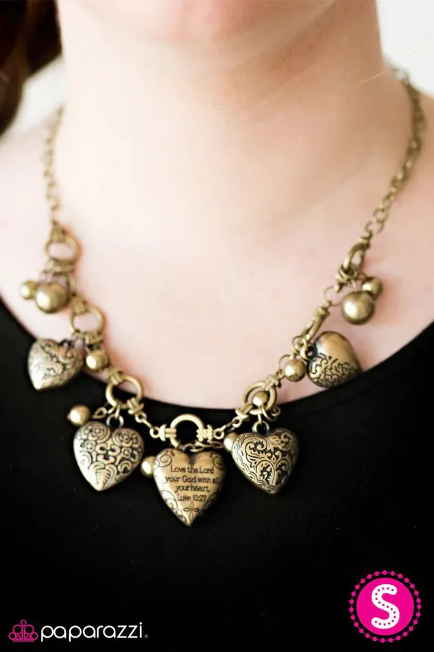 Paparazzi Necklace With All Your Heart Brass Paparazzi Jewelry Necklaces